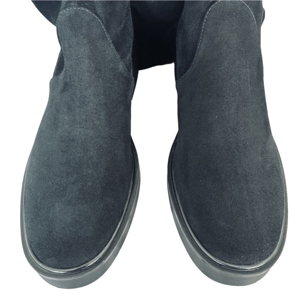 Stuart Weitzman‎ Mara Boots Women's Size 9.5 B Black Suede Stretch Satin Lined - Picture 6 of 9